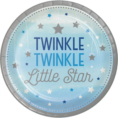 Twinkle Twinkle One Little Star Boy Lunch Plates 8 pack