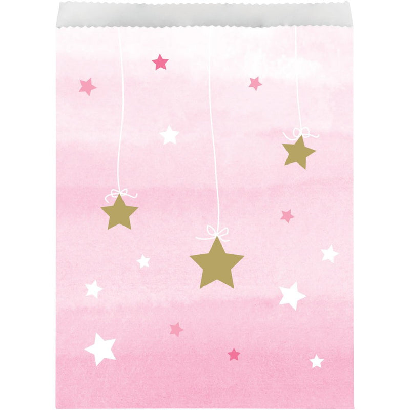 Twinkle Twinkle One Little Star Girl  Paper Treat Bags 10 Pack