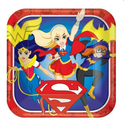 Super Hero Girls Party Supplies Dinner Plates 8 Pack