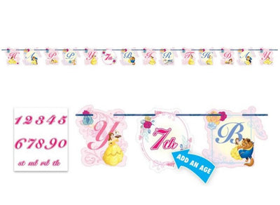 Beauty and the Beast Happy Birthday Banner Add an Age