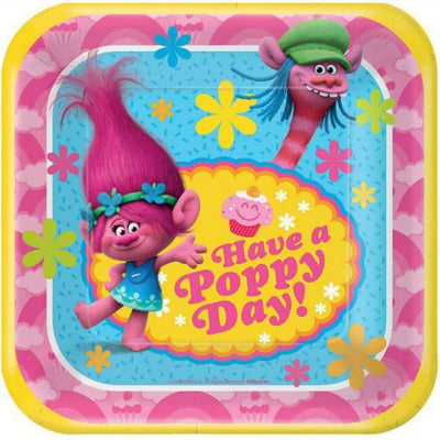 Trolls Party Supplies Lunch Plates 8 Pack
