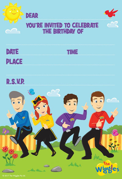 The Wiggles Party Supplies Invitations 8 pack