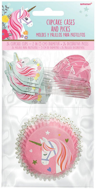 Unicorn Party Supplies Magical Unicorn Cupcake Cases & Picks Kit