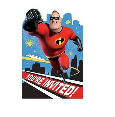 Incredibles 2 Party Supplies Post Card Invitations 8 Pack