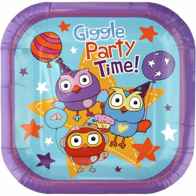 Giggle & Hoot Party Supplies Square Lunch Dessert Cake Plates x 8