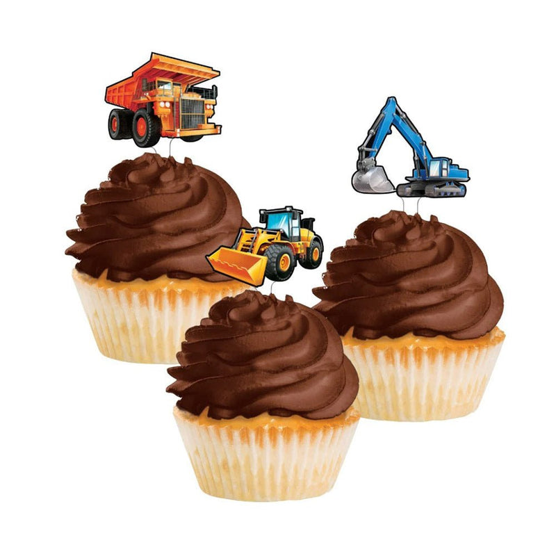 Big Dig Construction Cupcake Toppers x 12