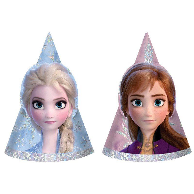 Frozen 2 Mini Holographic Party Hats x8 Pack