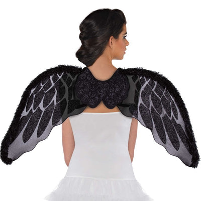 Angel Wings Black Marabou Faux Fur - Costume Accessory
