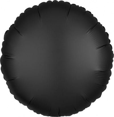 Black Onyx Satin Luxe Round Foil Balloon