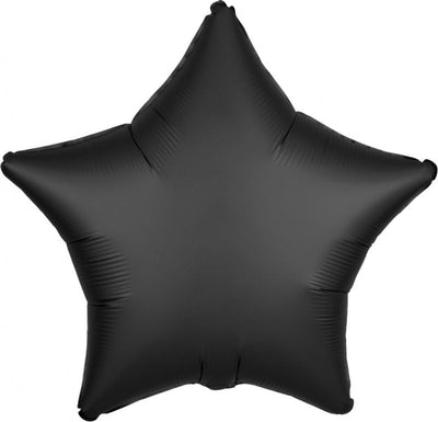 Black Onyx Satin Luxe Star Foil Balloon