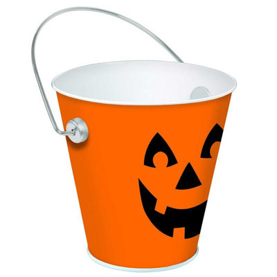Halloween Jack-O'-Lantern Bucket Favour Container Metal