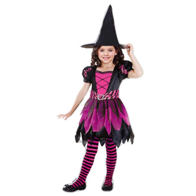 Pink Glitter Witch 5-7 Years Girls Halloween Costume