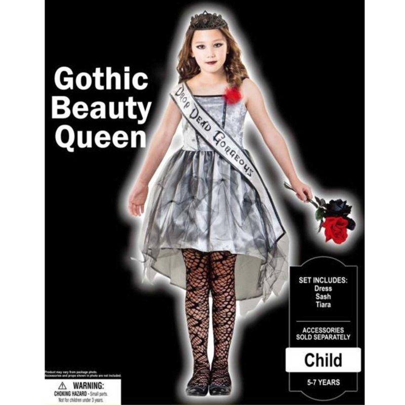 Halloween Costume Gothic Beauty Queen Girls 5-7 Years