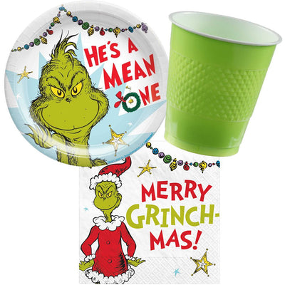 Christmas The Grinch 8 Guest Tableware Party Pack