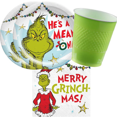 Christmas The Grinch 16 Guest Tableware Party Pack