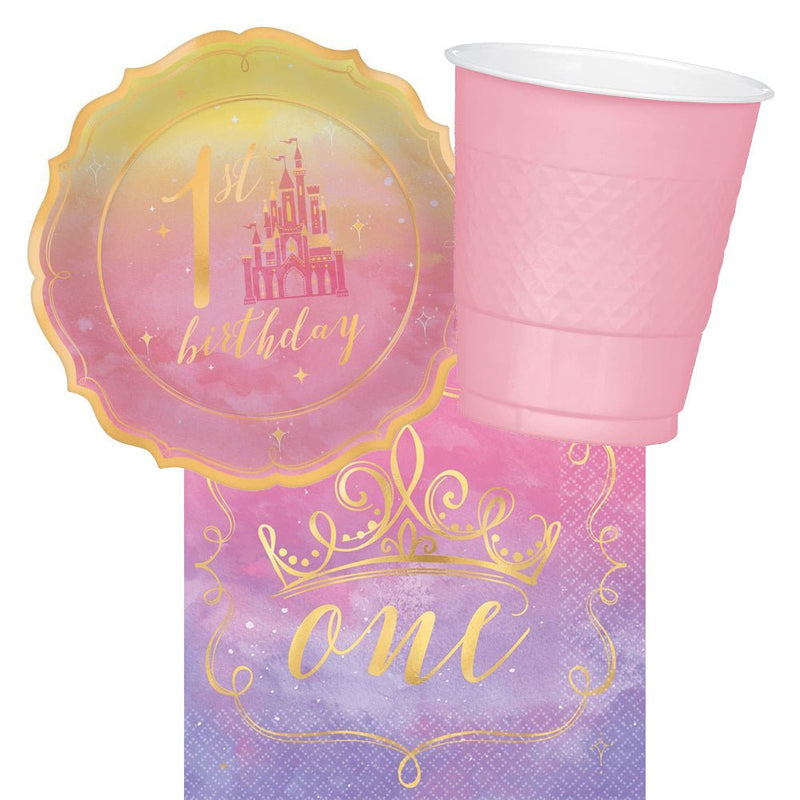 Disney Princess 1st Birthday Pink 8 Guest Tableware Pack