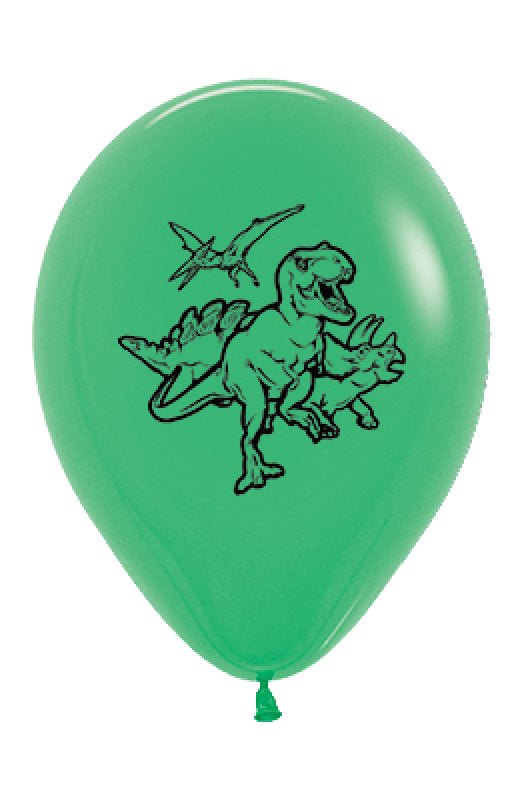 Dinosaur Fashion Jade Green Latex Balloons 6 Pack