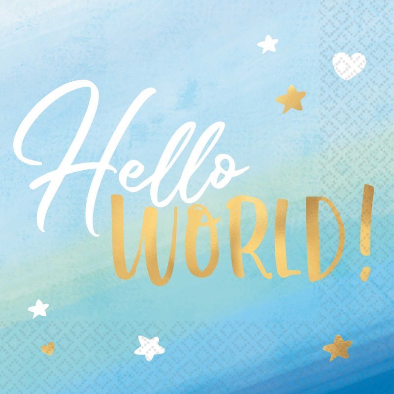 Baby Shower Hello World 16 Guest Tableware Party Pack