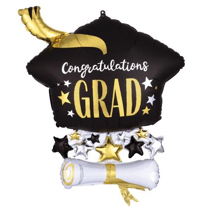 Graduation Cap & Diploma Congratulations Grad SuperShape Foil Balloon