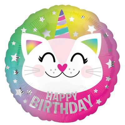 Unicorn Cat Happy Birthday Caticorn Foil Balloon