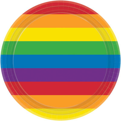 Rainbow Party Dinner Plates 8 Pack