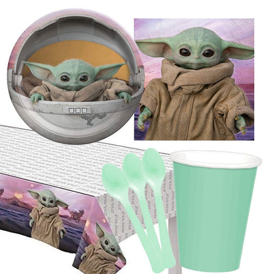 The Mandalorian The Child Star Wars 8 Guest Deluxe Tableware Party Pack