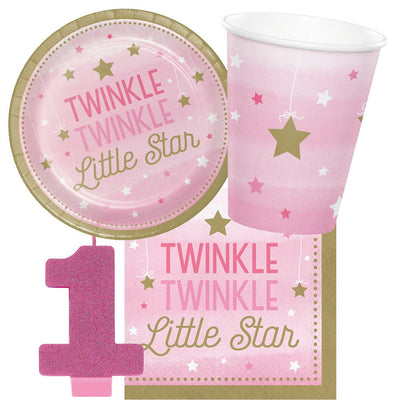 Twinkle Twinkle Little Star Girl 8 Guest Tableware Pack