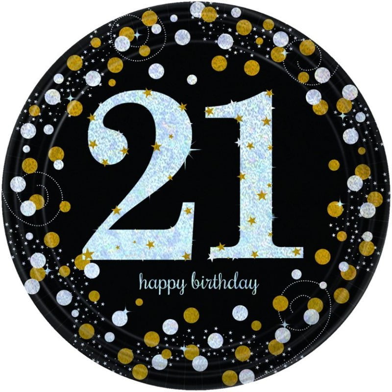 21st Birthday Sparkling Celebration 8 Guest Tableware Pack