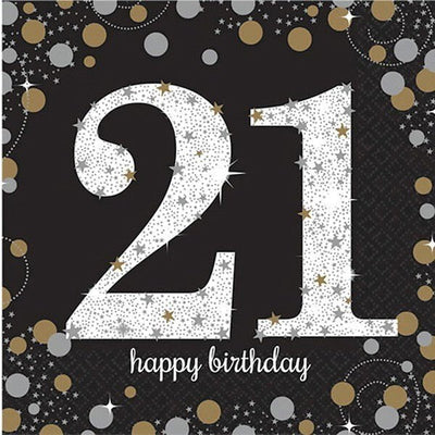 21st Birthday Sparkling Celebration 8 Guest Tableware Pack