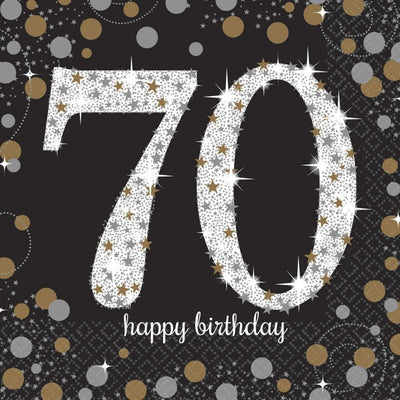 70th Birthday Sparkling Celebration 8 Guest Tableware Pack