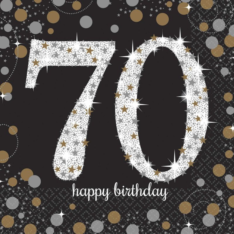 70th Birthday Sparkling Celebration 8 Guest Tableware Pack