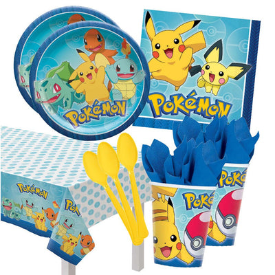 Pokemon Pikachu 16 Guest Large Deluxe Tableware Party Pack