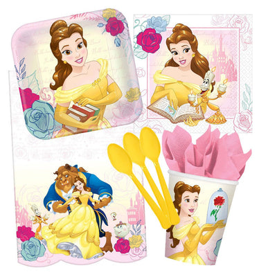 Beauty And The Beast Belle 8 Guest Large Deluxe Tableware Party Pack