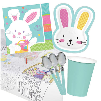 Easter Bunny 8 Guest Deluxe Tableware Party Pack