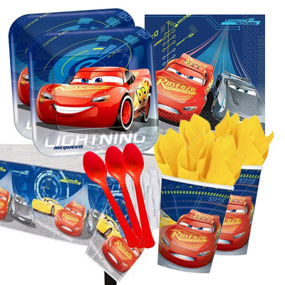 Disney Cars 16 Guest Large Deluxe Tableware Party Pack