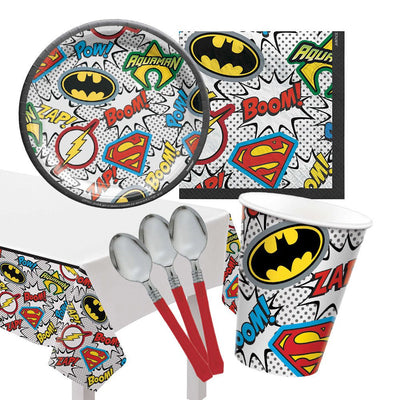 Justice League- 8 Guest Small Deluxe Tableware Party Pack