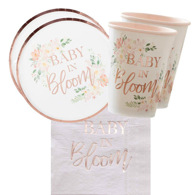 Baby Shower Baby in Bloom 16 Guest Tableware Party Pack