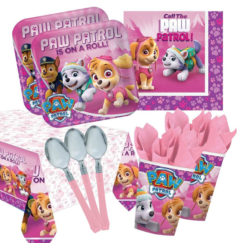 Paw Patrol Girls- 16 Guest Large Deluxe Tableware Party Pack