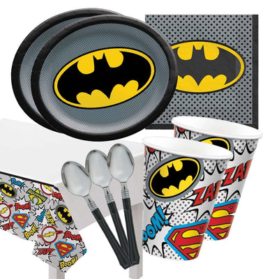 Batman- 16 Guest Deluxe Tableware Party Pack