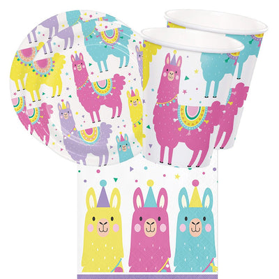Llama Party 16 Guest Small Tableware Pack