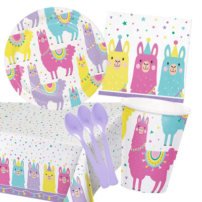 Llama Party 8 Guest Small Deluxe Tableware Pack