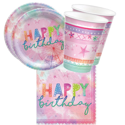 Coachella 16 Guest Happy Birthday Tableware Party Pack