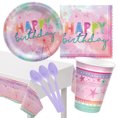 Coachella 8 Guest Happy Birthday Deluxe Tableware Party Pack