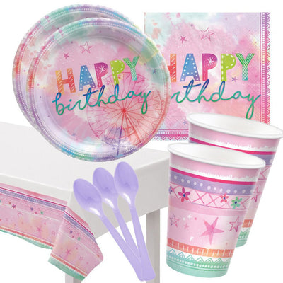 Coachella 16 Guest Happy Birthday Deluxe Tableware Party Pack