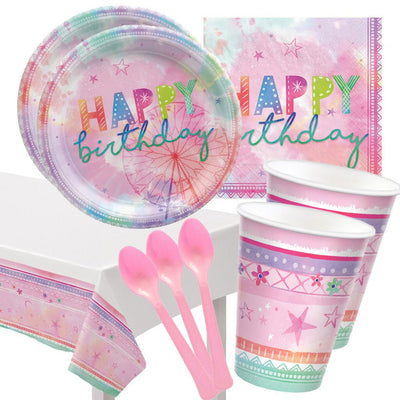 Coachella 16 Guest Birthday Deluxe Tableware Party Pack