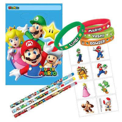 Super Mario Brothers 8 Guest Loot Favour Bag Party Pack