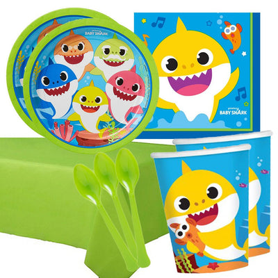 Baby Shark- 16 Guest Large Deluxe Tableware Party Pack