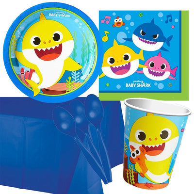Baby Shark- 8 Guest Small Deluxe Tableware Party Pack