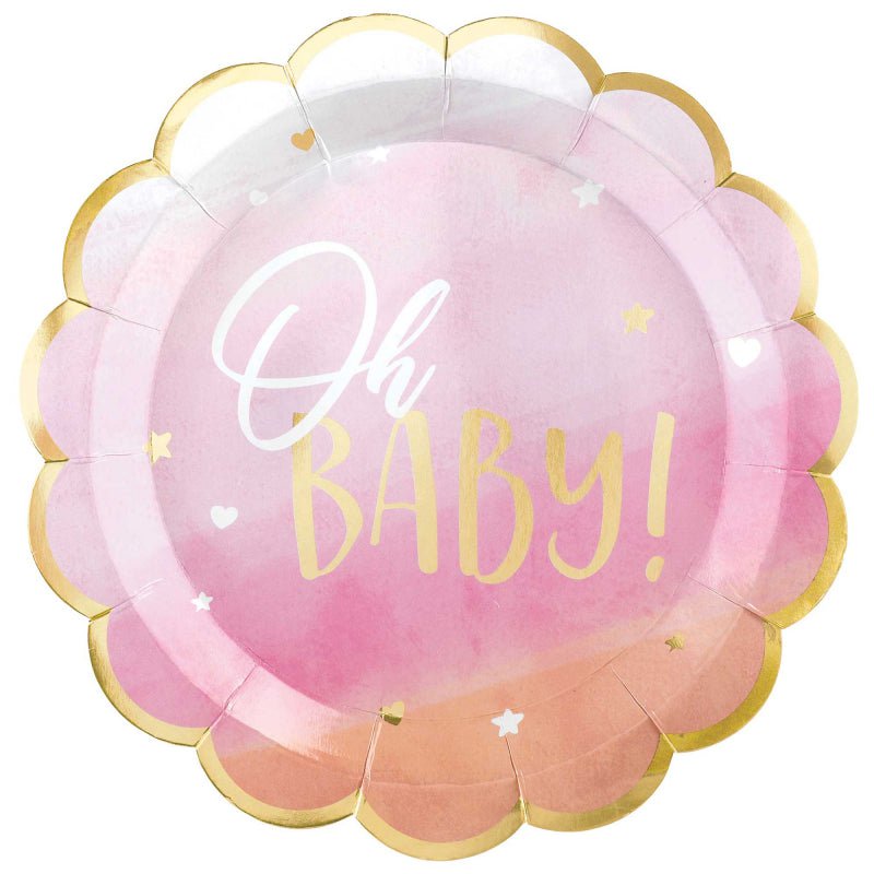 Baby Shower Oh Baby Pink 16 Guest Tableware Party Pack