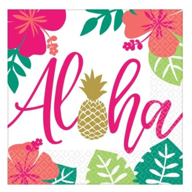 Aloha Hawaiian Luau 16 Guest Deluxe Tableware Party Pack